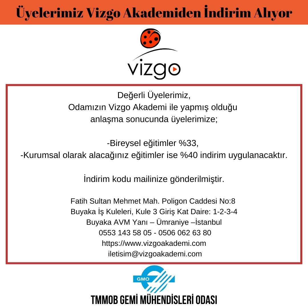 ÜYELERİMİZ VİZGO AKADEMİDEN İNDİRİM ALIYOR