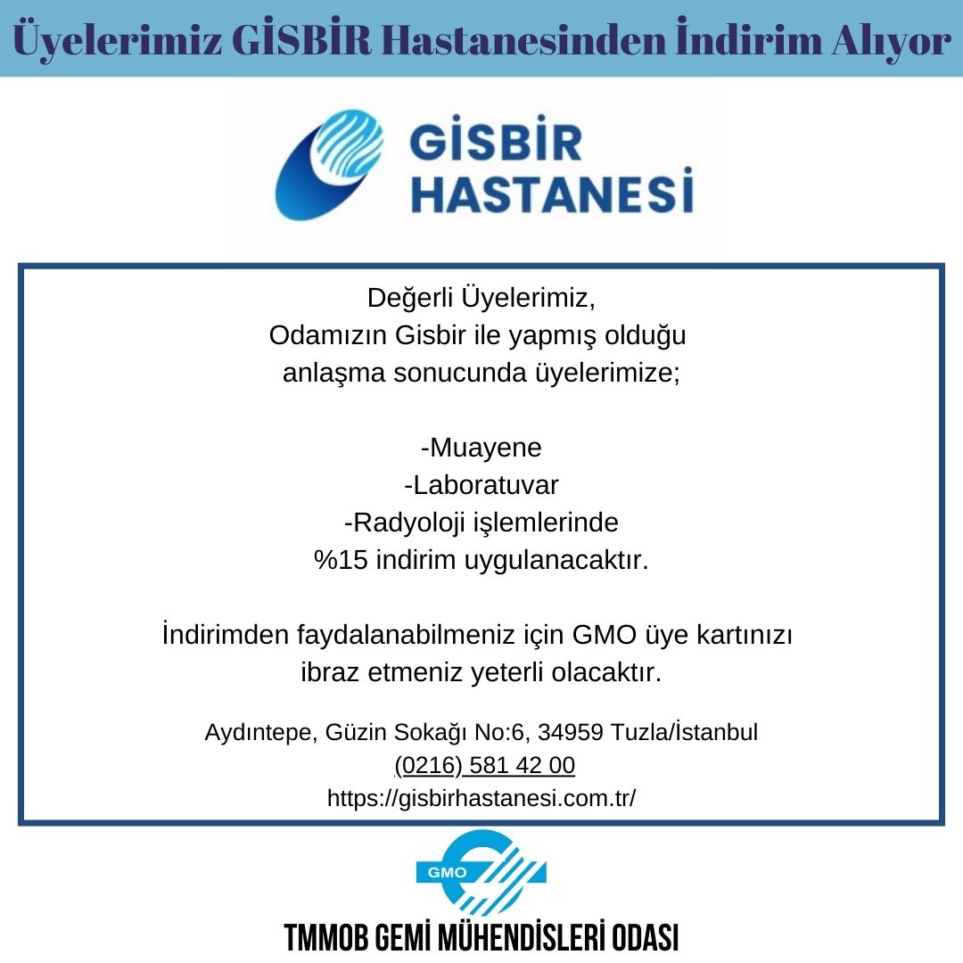 ÜYELERİMİZ GİSBİR HASTANESİNDEN İNDİRİM ALIYOR