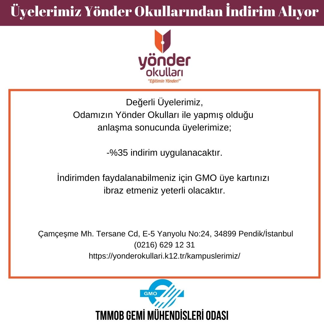 ÜYELERİMİZ YÖNDER OKULLARINDAN İNDİRİM ALIYOR